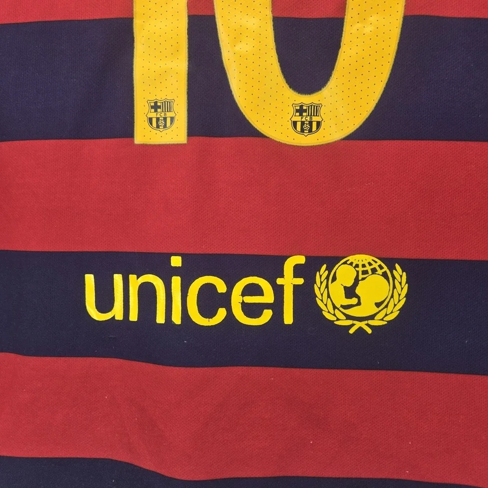 Barcelona FC 2015 2016 Home Football Shirt Soccer Jersey #10 Messi Nike Small